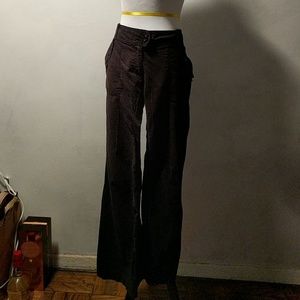 Linen black straight leg pants.